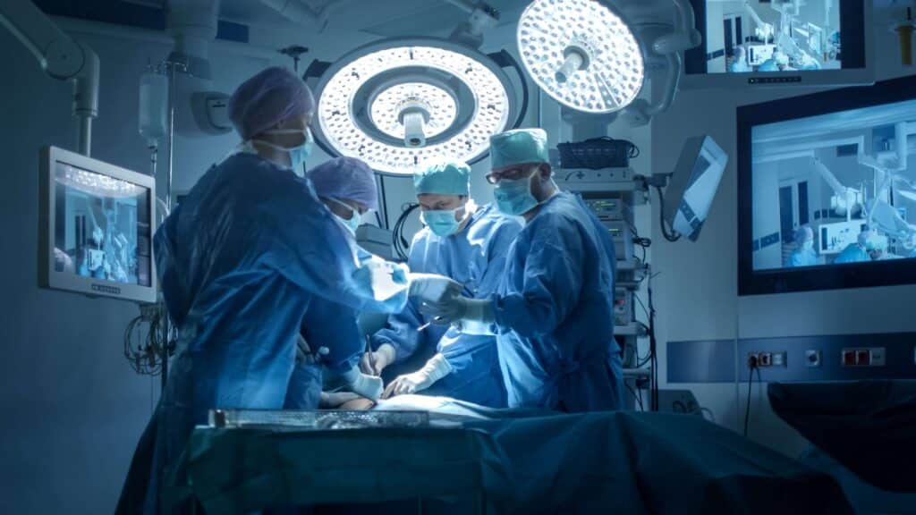 Patient undergoing surgery