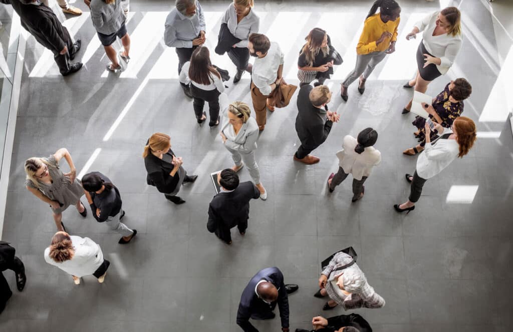 People talking at a seminar